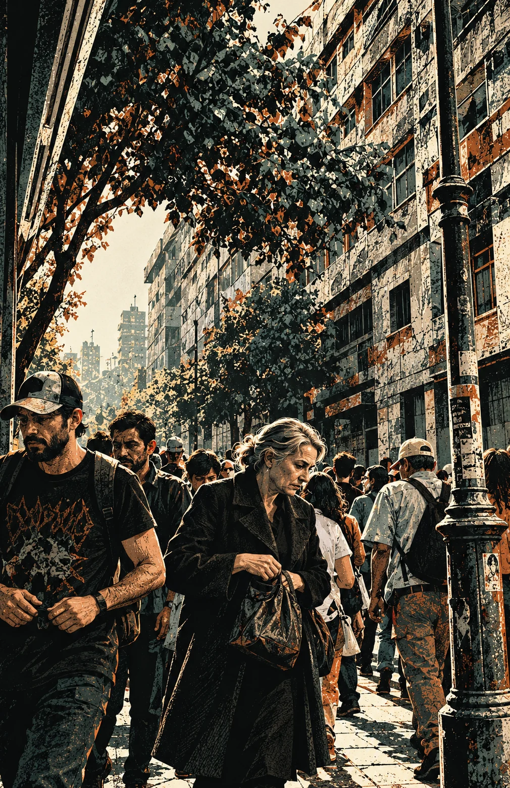 Illustrated scene from The Strangers of Santiago
