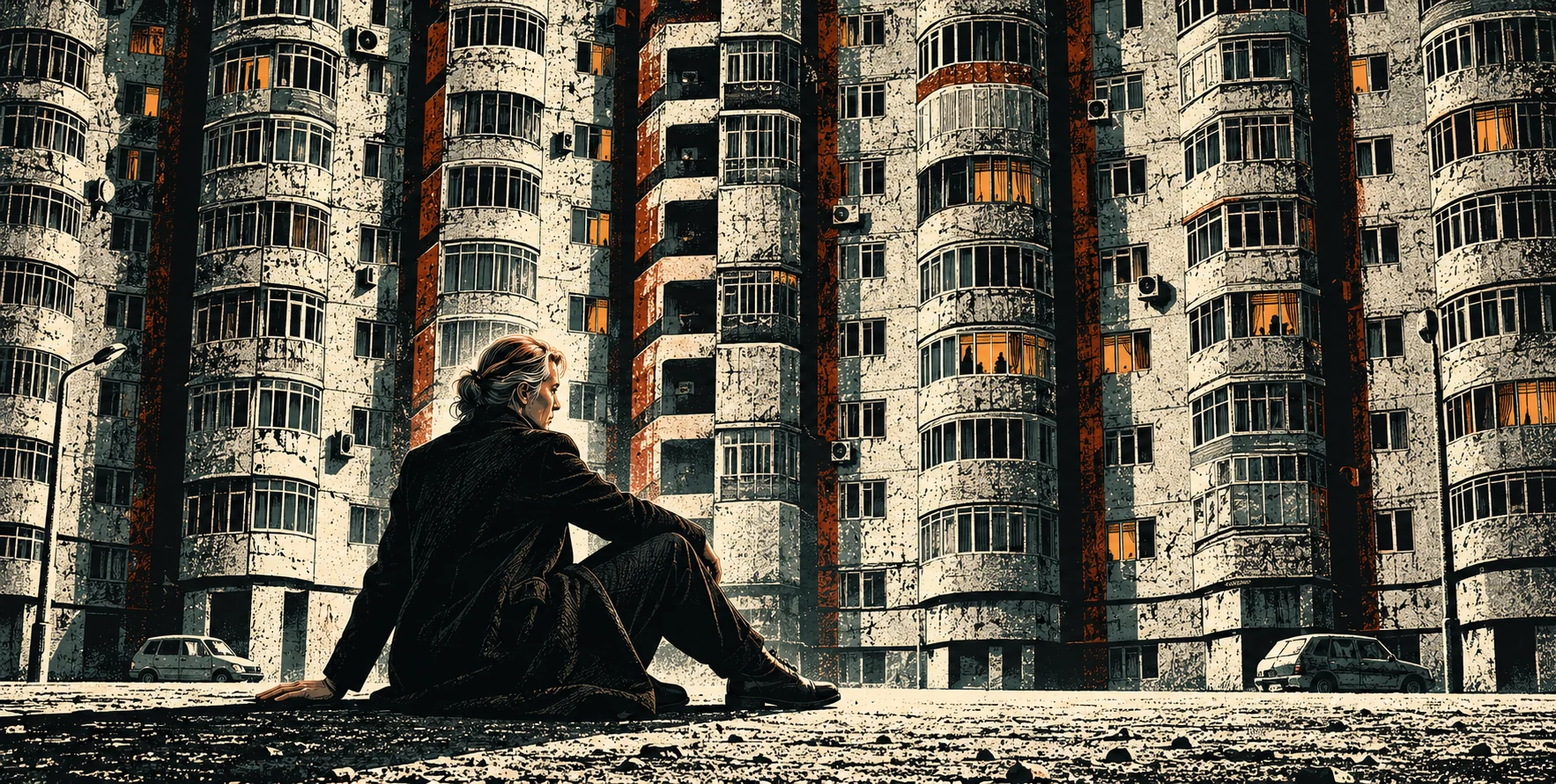 Illustrated scene from The Strangers of Santiago