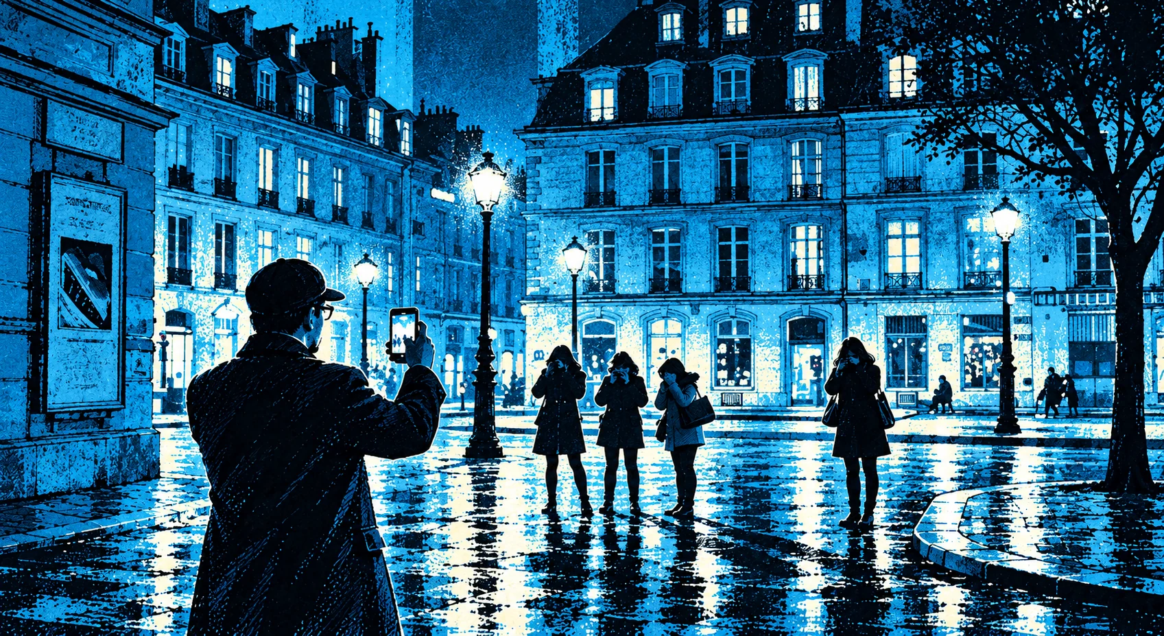 Illustrated scene from A Story In Paris