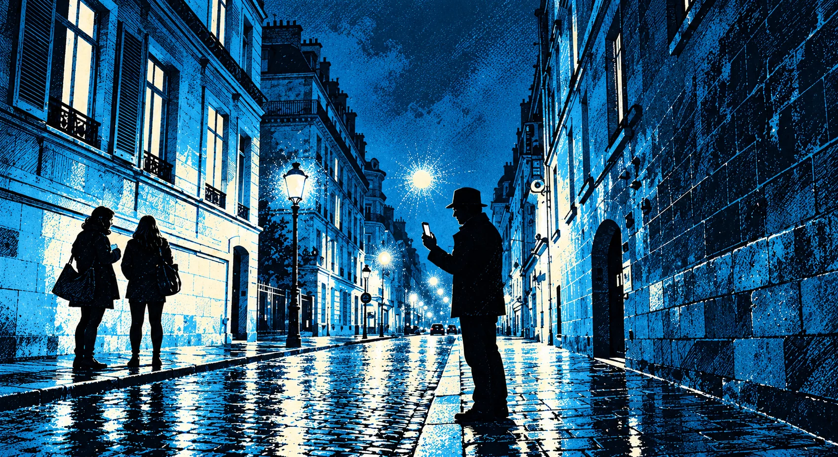 Illustrated scene from A Story In Paris