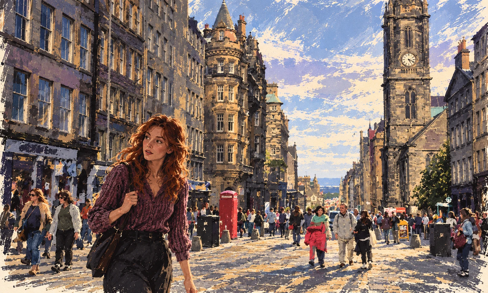 Illustrated scene from The Considerate Ghost
